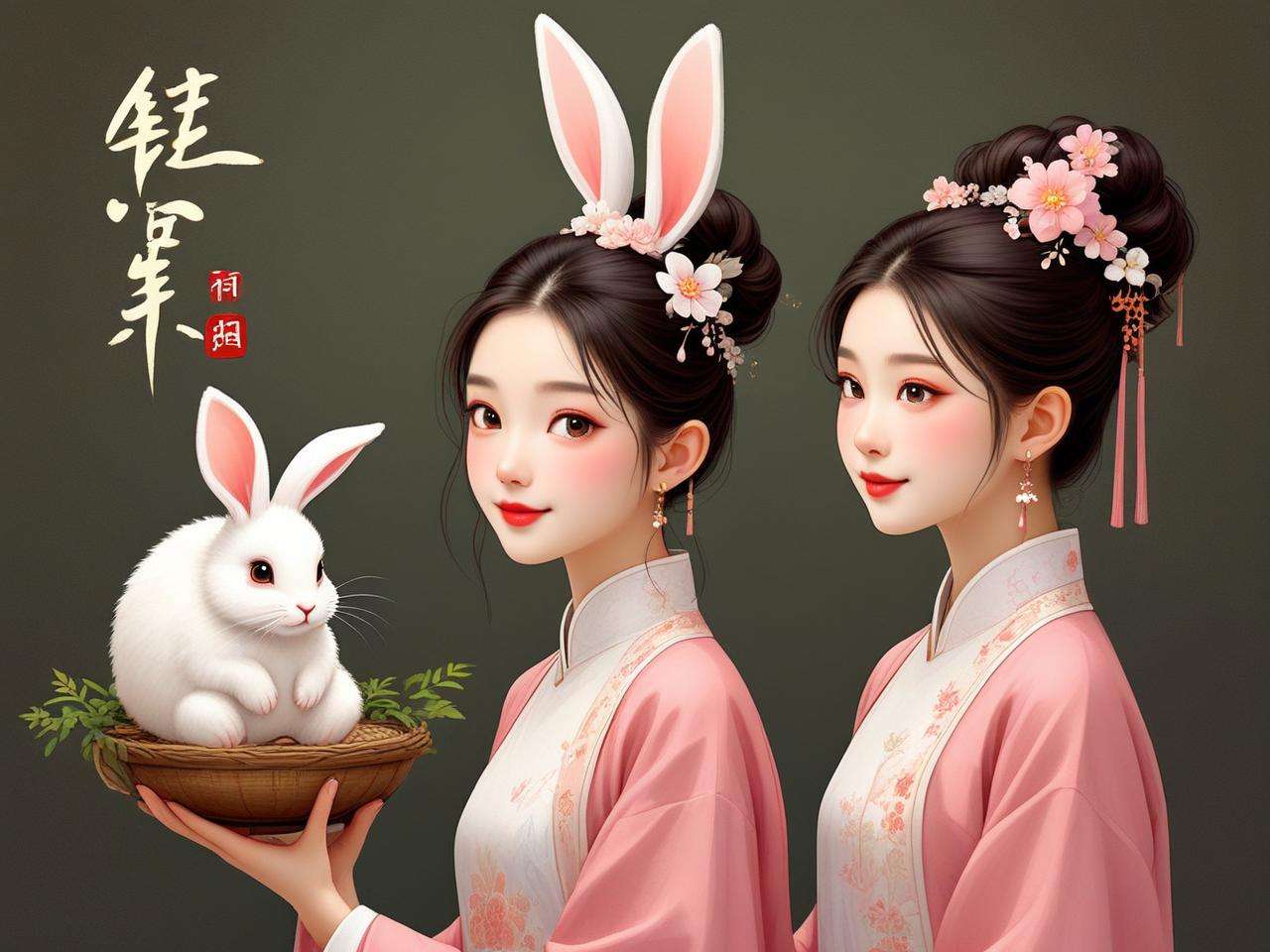 为属兔双胞胎女宝宝取名字，寓意美好超有爱
