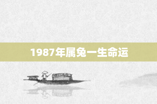 1987年属兔一生命运