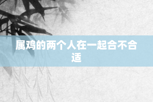 属鸡的两个人在一起合不合适