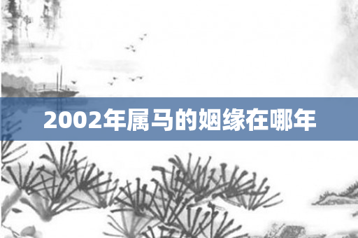 2002年属马的姻缘在哪年