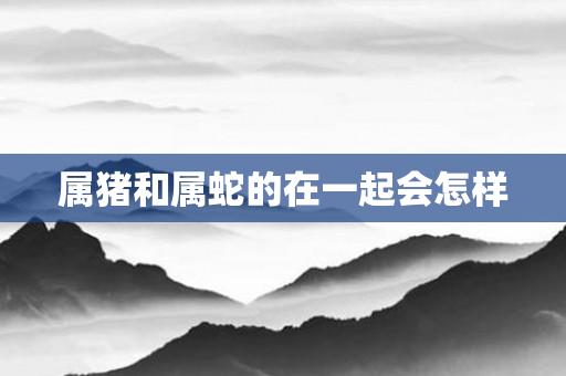 属猪和属蛇的在一起会怎样