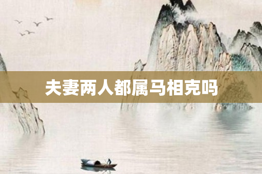 夫妻两人都属马相克吗