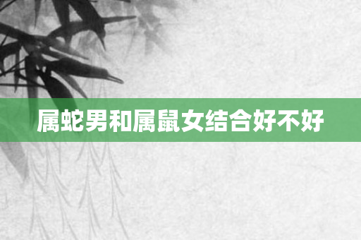 属蛇男和属鼠女结合好不好
