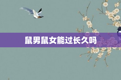 鼠男鼠女能过长久吗