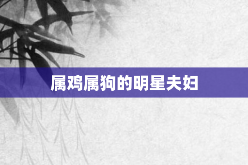 属鸡属狗的明星夫妇
