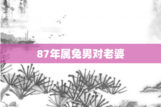 87年属兔男对老婆