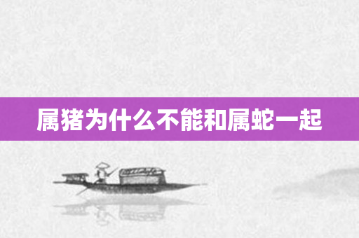 属猪为什么不能和属蛇一起
