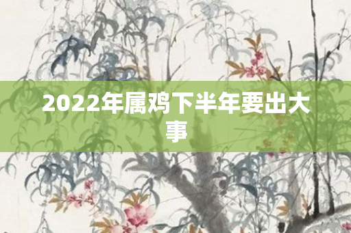 2022年属鸡下半年要出大事