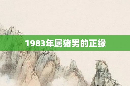 1983年属猪男的正缘