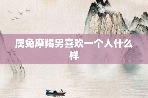 属兔摩羯男喜欢一个人什么样