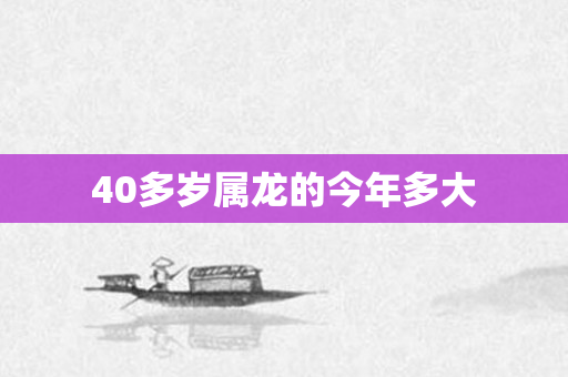 40多岁属龙的今年多大