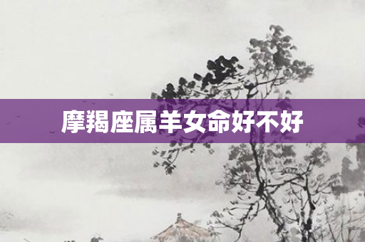 摩羯座属羊女命好不好