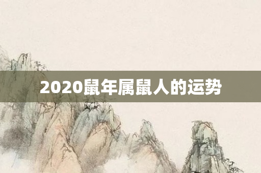 2020鼠年属鼠人的运势