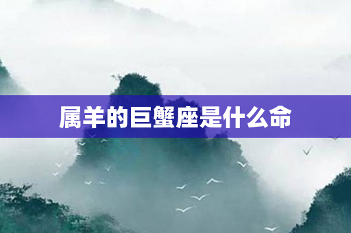 属羊的巨蟹座是什么命