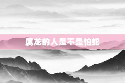 属龙的人是不是怕蛇