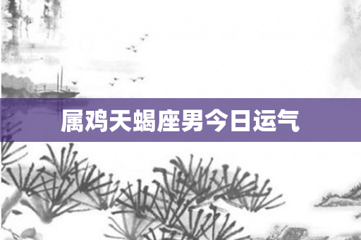 属鸡天蝎座男今日运气