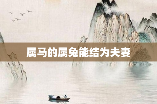 属马的属兔能结为夫妻