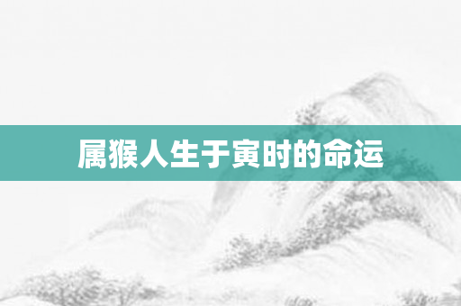 属猴人生于寅时的命运