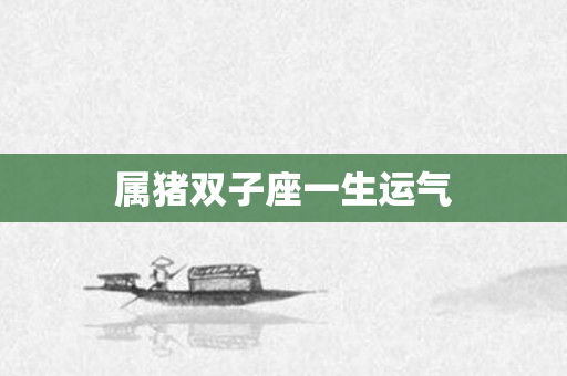 属猪双子座一生运气