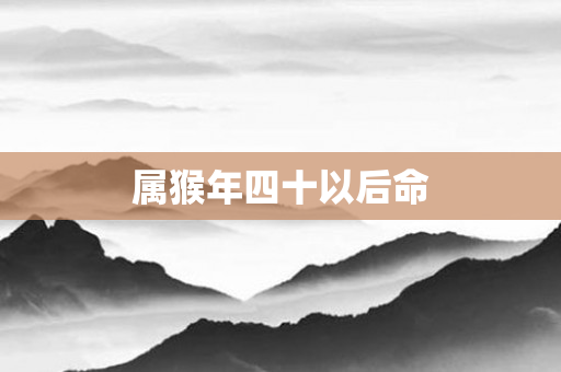 属猴年四十以后命