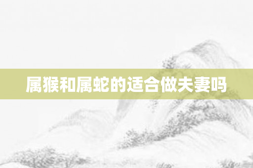 属猴和属蛇的适合做夫妻吗