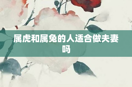 属虎和属兔的人适合做夫妻吗
