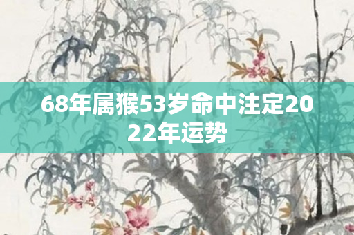 68年属猴53岁命中注定2022年运势
