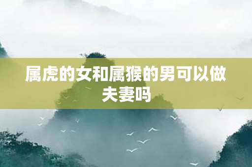 属虎的女和属猴的男可以做夫妻吗