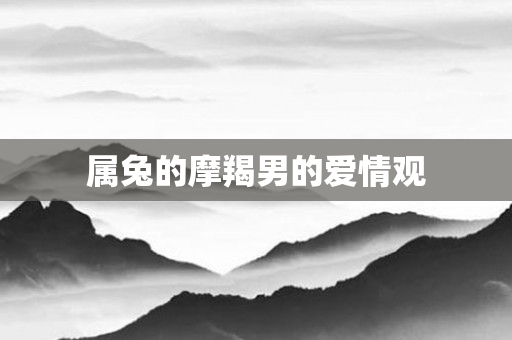 属兔的摩羯男的爱情观