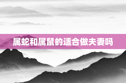属蛇和属鼠的适合做夫妻吗