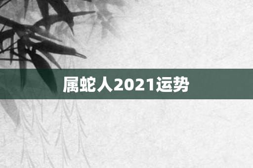 属蛇人2021运势