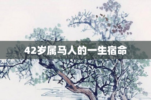 42岁属马人的一生宿命