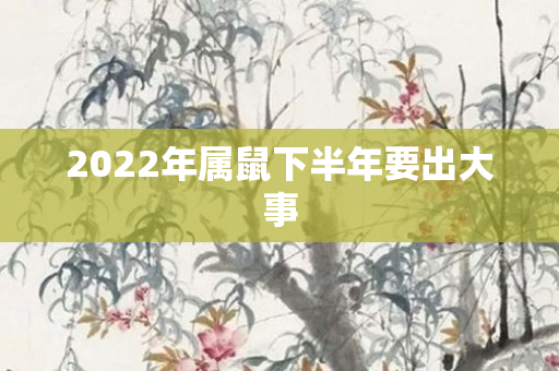 2022年属鼠下半年要出大事