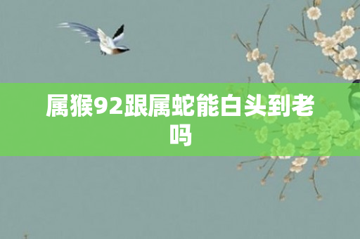 属猴92跟属蛇能白头到老吗