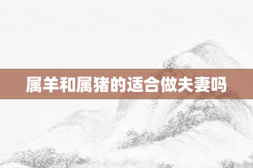 属羊和属猪的适合做夫妻吗