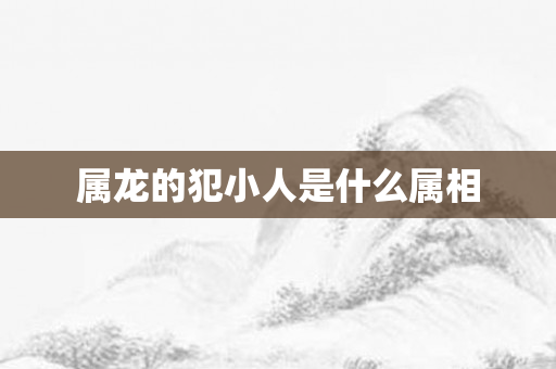 属龙的犯小人是什么属相