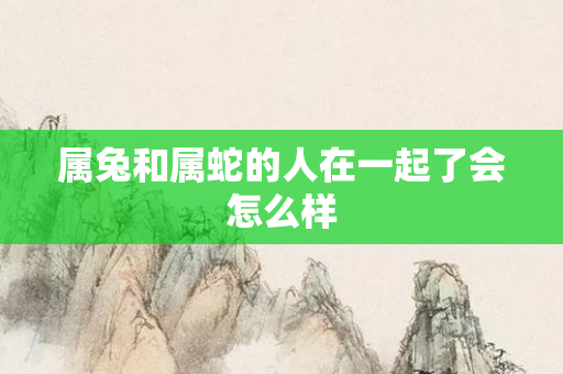 属兔和属蛇的人在一起了会怎么样