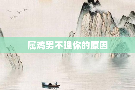 属鸡男不理你的原因