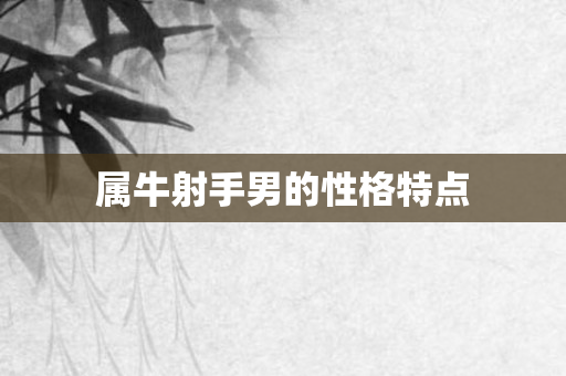 属牛射手男的性格特点