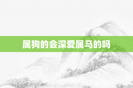 属狗的会深爱属马的吗