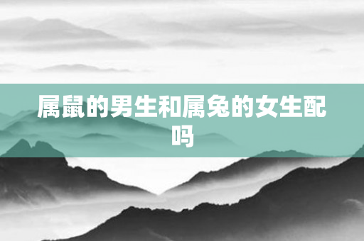 属鼠的男生和属兔的女生配吗