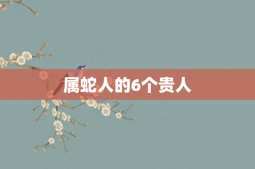 属蛇人的6个贵人