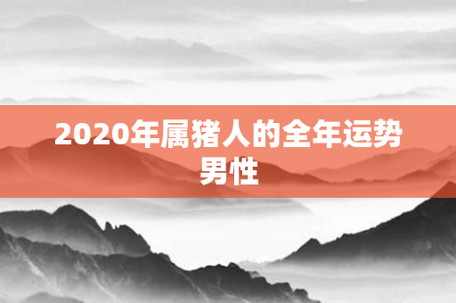 2020年属猪人的全年运势男性