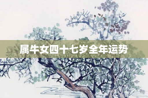 属牛女四十七岁全年运势