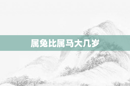 属兔比属马大几岁