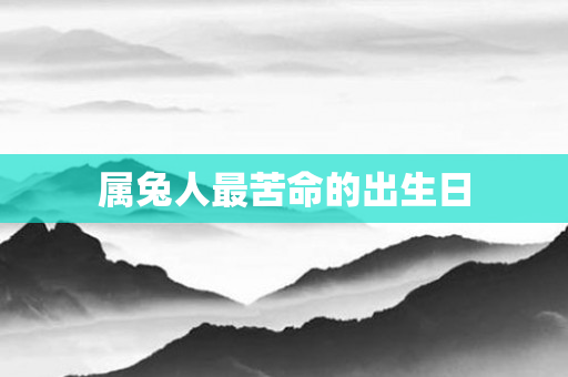 属兔人最苦命的出生日