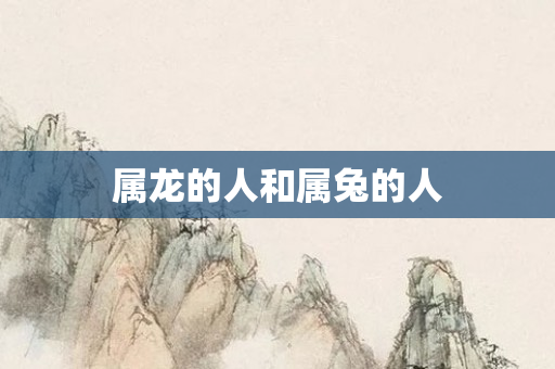 属龙的人和属兔的人