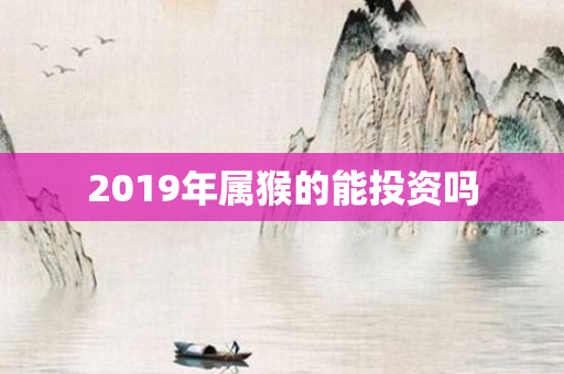 2019年属猴的能投资吗