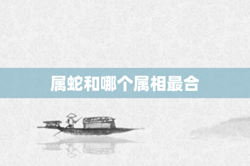 属蛇和哪个属相最合