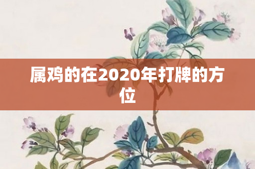 属鸡的在2020年打牌的方位